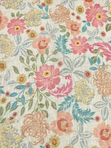 Multi Colour Floral Printed Jute Cotton Fabric
