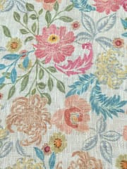 Multi Colour Floral Printed Jute Cotton Fabric