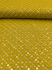 Yellow Georgette Fabric With Embroidery and Sequins Work