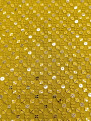 Yellow Georgette Fabric With Embroidery and Sequins Work