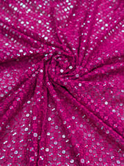 Rani Pink Georgette Fabric With Embroidery and Sequins Work