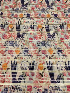 Off-White Multi Colour Digital Printed Fabric