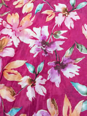 Rani Pink Colour Digital Printed Fabric
