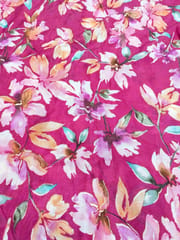 Rani Pink Colour Digital Printed Fabric
