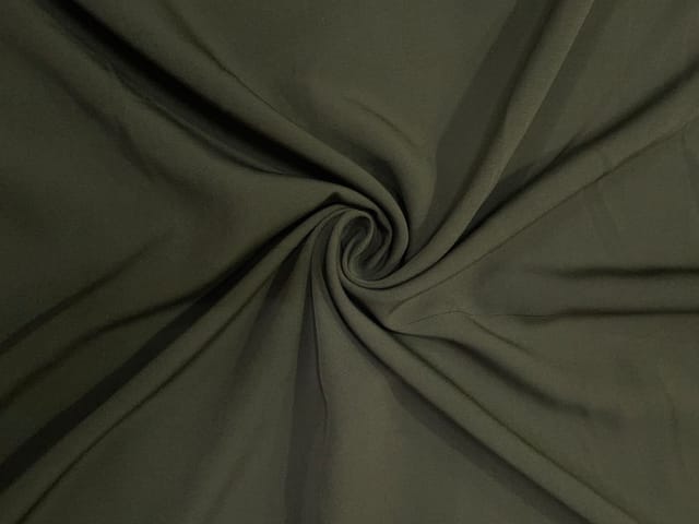 Dark Olive Plain Barbie Crepe Fabric