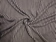 Dark Brown & White Stripes Linen Fabric
