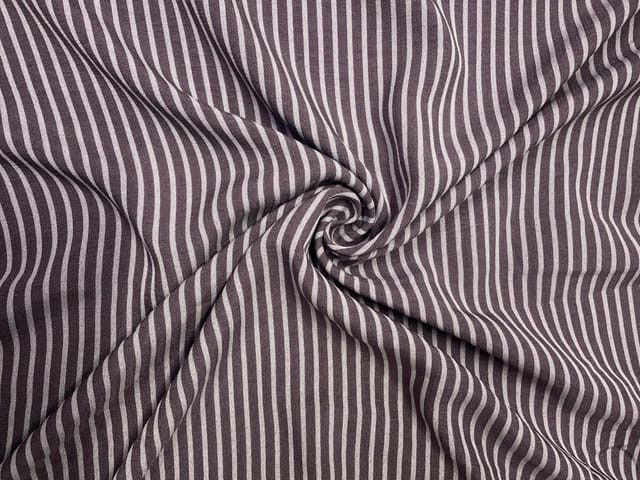 Lilac & White Stripes Linen Fabric