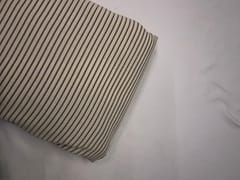 Light Beige & Black Stripes Linen Fabric