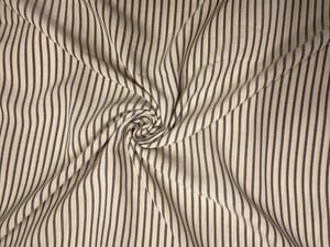 Light Beige & Black Stripes Linen Fabric