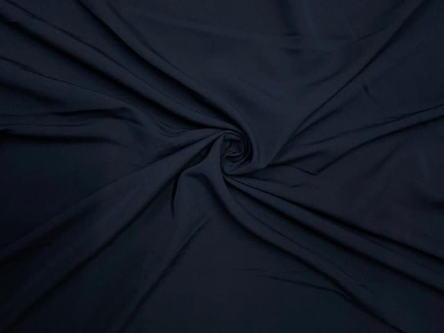 Dark Navy Blue Plain Premium Imported Korean Lachka Fabric