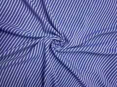 Blue & White Stripes Linen Fabric