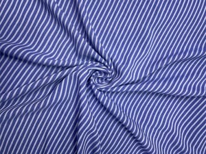 Blue & White Stripes Linen Fabric