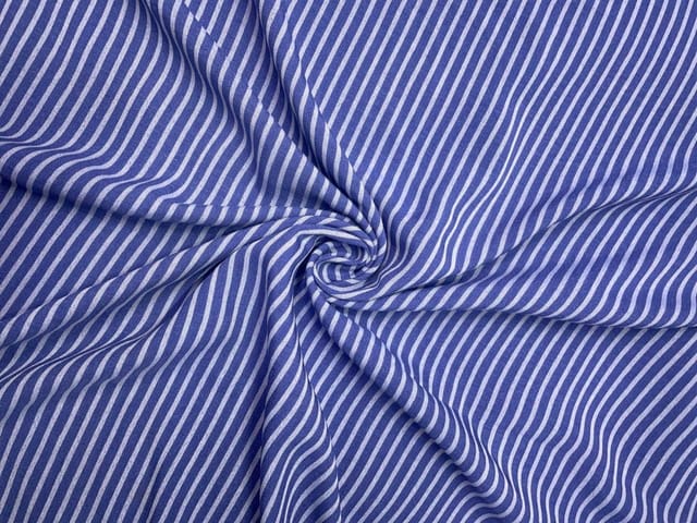 Blue & White Stripes Linen Fabric