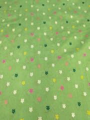 Green Viscose Fabric With Jacquard Butti