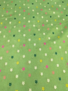 Green Viscose Fabric With Jacquard Butti