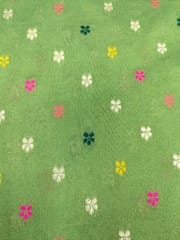 Green Viscose Fabric With Jacquard Butti