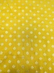 Yellow Viscose Fabric With Jacquard Butti
