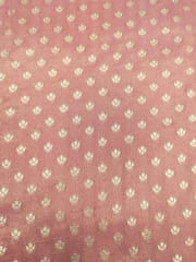 Peach Viscose Fabric With Jacquard Butti