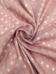 Peach Viscose Fabric With Jacquard Butti