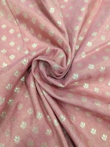 Peach Viscose Fabric With Jacquard Butti