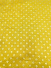 Yellow Viscose Fabric With Jacquard Butti