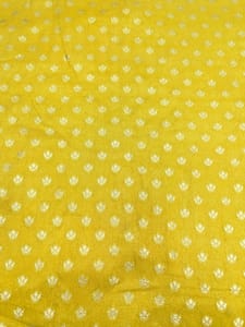 Yellow Viscose Fabric With Jacquard Butti