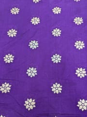 Purple Viscose Fabric With Jacquard Butti