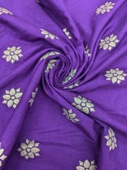 Purple Viscose Fabric With Jacquard Butti