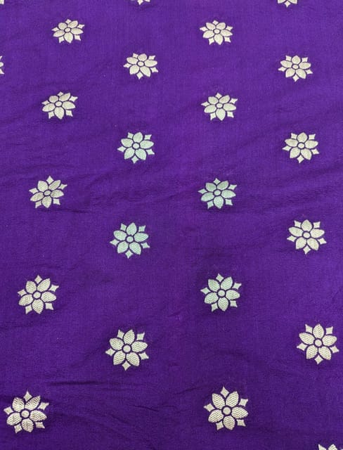 Purple Viscose Fabric With Jacquard Butti