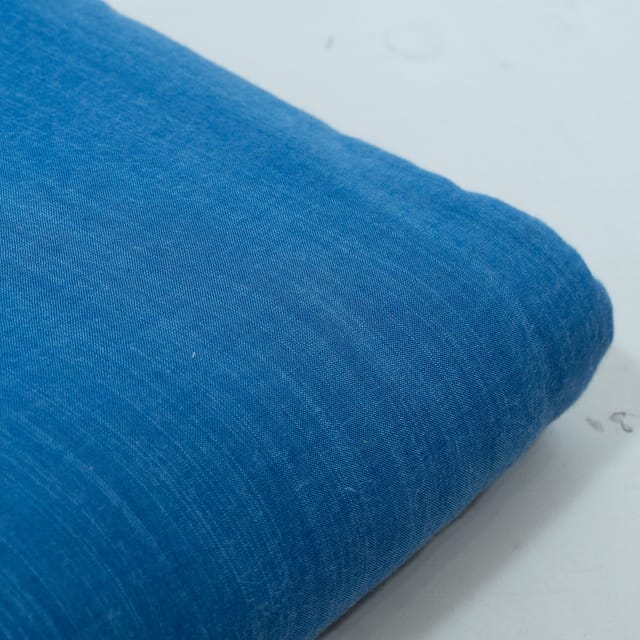 Blue Colour Rayon Slub fabric