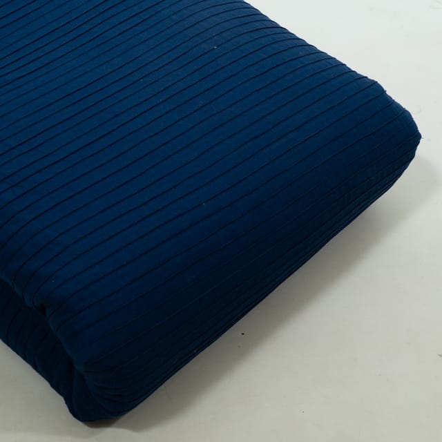 Navy Blue Colour Cotton Pintex Fabric