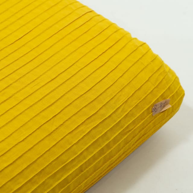 Yellow Colour Cotton Pintex Fabric