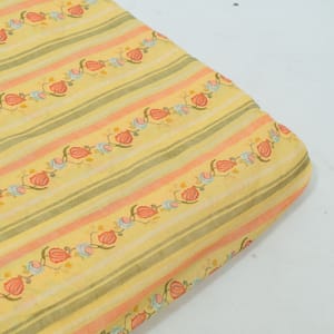 Yellow with Multi Color Mal Chanderi Printed Fabric