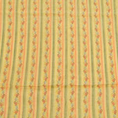 Yellow with Multi Color Mal Chanderi Printed Fabric