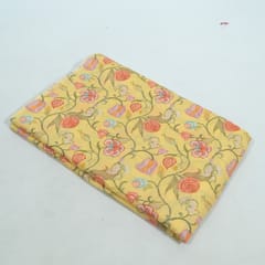 Yellow with Multi Color Mal Chanderi Printed Fabric