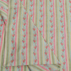 Sky Blue with Multi Color Mal Chanderi Printed Fabric