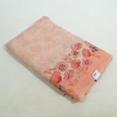 Peach Color Mal Chanderi Embroidered Fabric