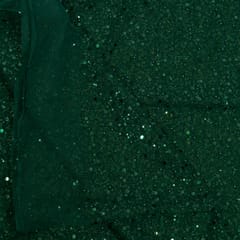 Bottle Green Colour Net Embroidered Fabric