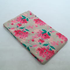 Beige Color Cambric Cotton Printed Fabric
