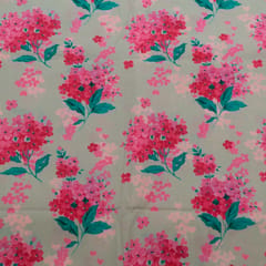 Beige Color Cambric Cotton Printed Fabric