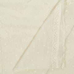 Mal Chanderi Dyeable Fabric with Thread and Sequin Embroidered Booti – Subtle Elegance
