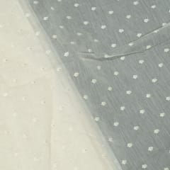 Mal Chanderi Dyeable Fabric with Thread and Sequin Embroidered Booti – Subtle Elegance
