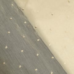 Mal Chanderi Dyeable Fabric with Thread and Sequin Embroidered Booti – Subtle Elegance