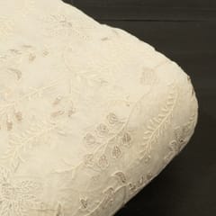 Dyeable Mal Chanderi Thread and Sequins Embroidered Fabric