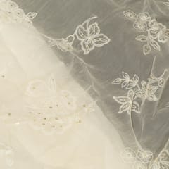 Dyeable Viscose Organza Embroidered Fabric