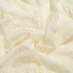 Dyeable Viscose Organza Embroidered Fabric