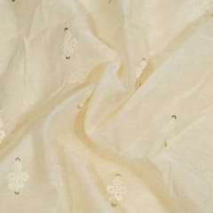 Dyeable Mal Chanderi Thread and Sequins Embroidered Fabric