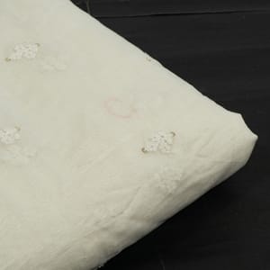 Dyeable Mal Chanderi Thread and Sequins Embroidered Fabric