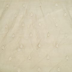 Dyeable Mal Chanderi Thread and Sequins Embroidered Fabric