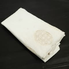 Cream Dyeable Color Cotton Cutwork Embroidered Fabric